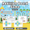 Fun Addition Board Game Printable for Kids | Preschool & Kindergarten | Homeschool Printable Activity