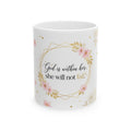 God Is Within Her Floral Scripture Mug | Inspirational Ceramic Mug