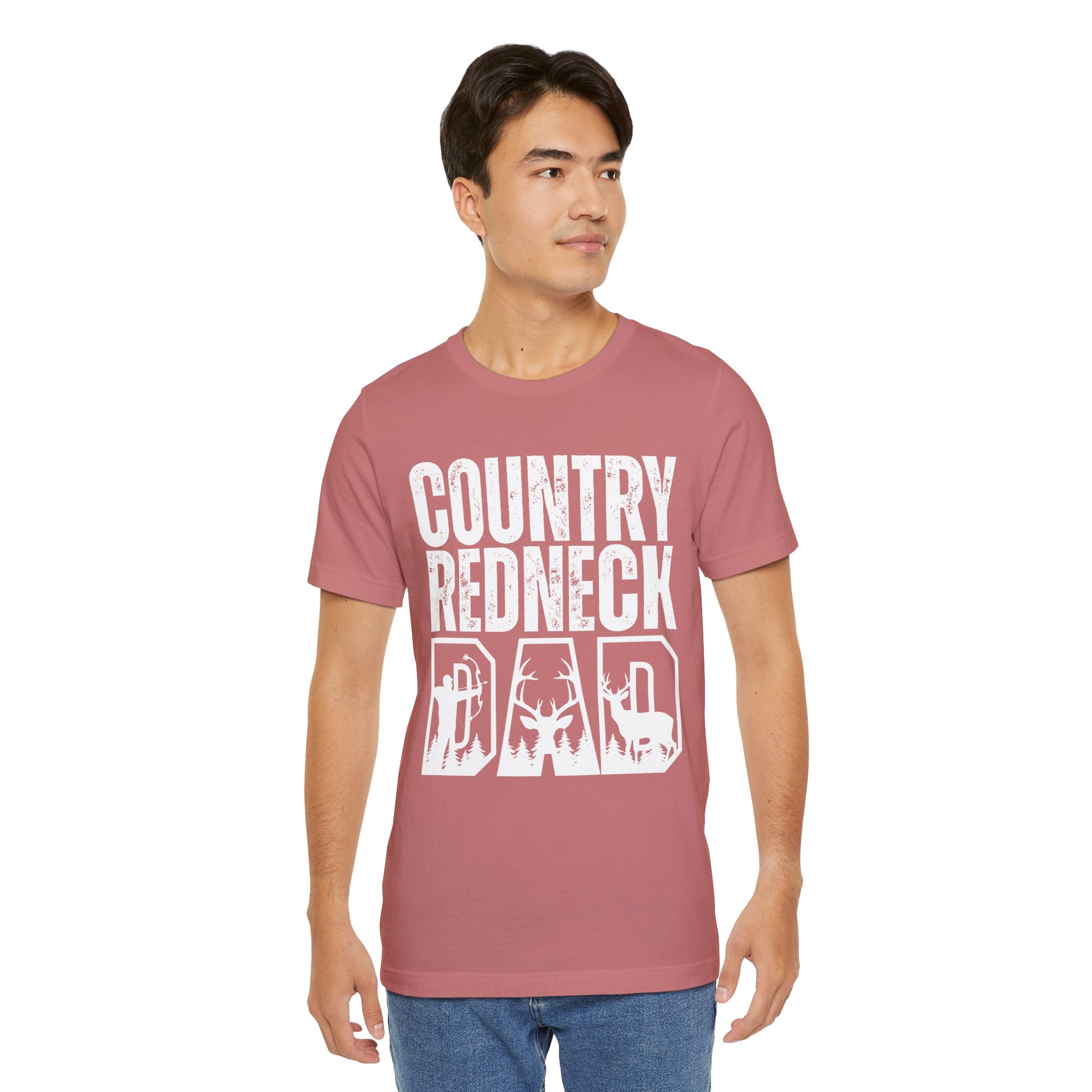 Country Redneck Dad T-Shirt | Hunting Deer Antler Silhouette Tee