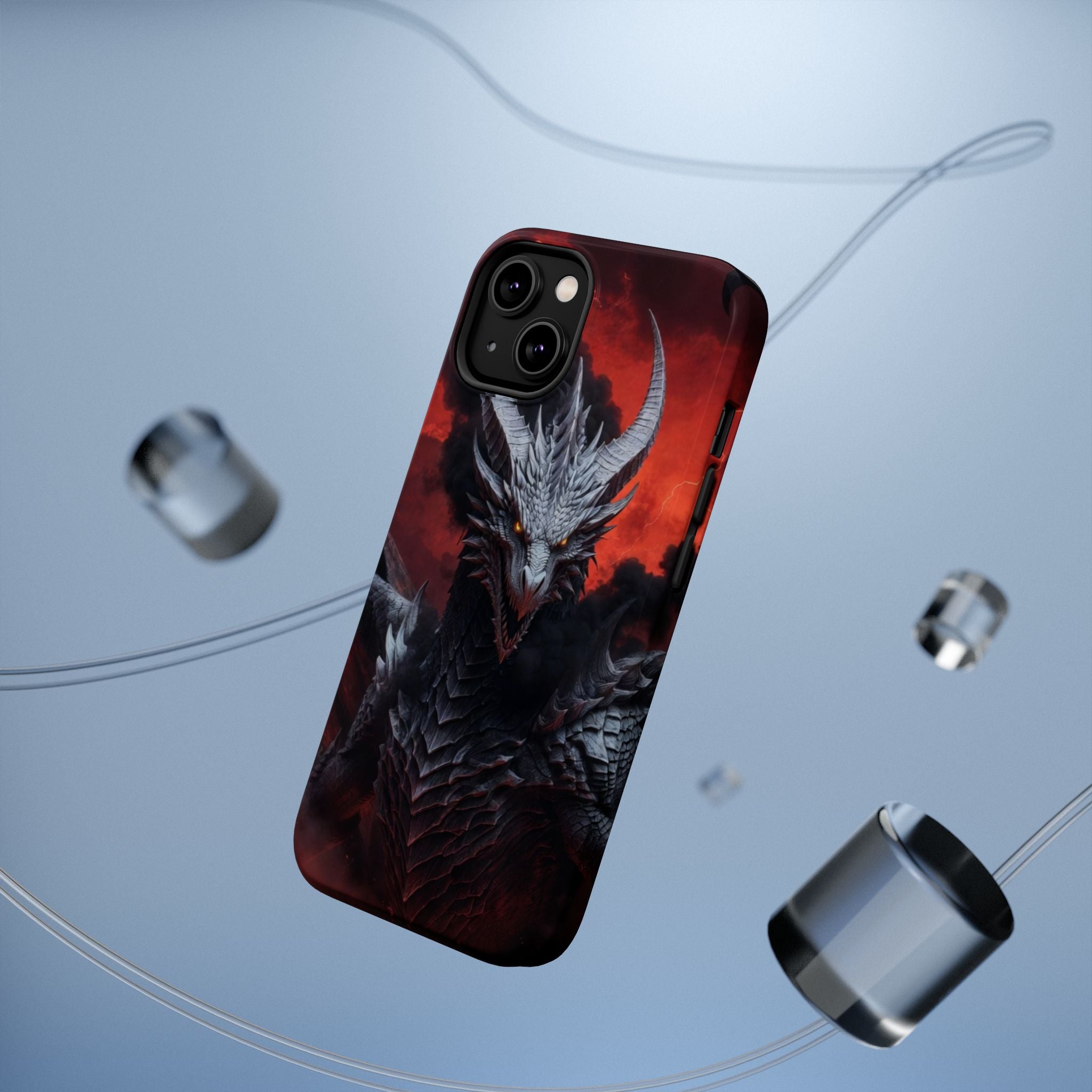 Dark Red Dragon Illustration Phone Case | Magnetic Impact-Resistant Case