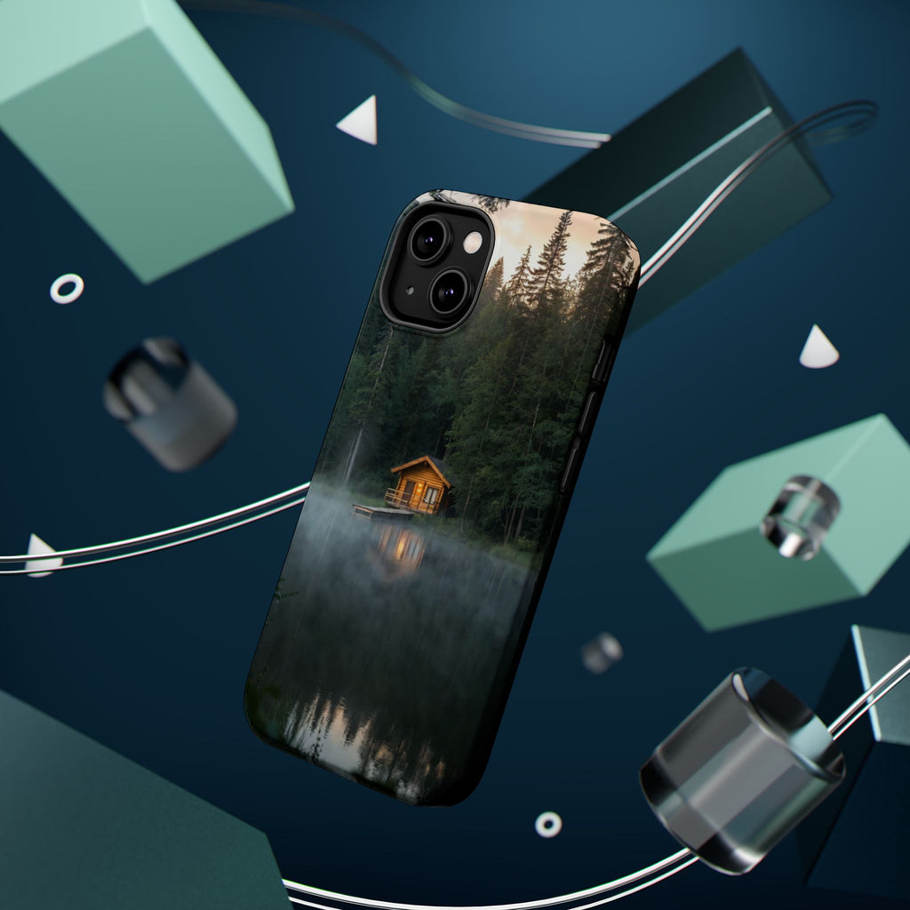 Cabin on Misty Lake Phone Case | Magnetic Impact-Resistant Case