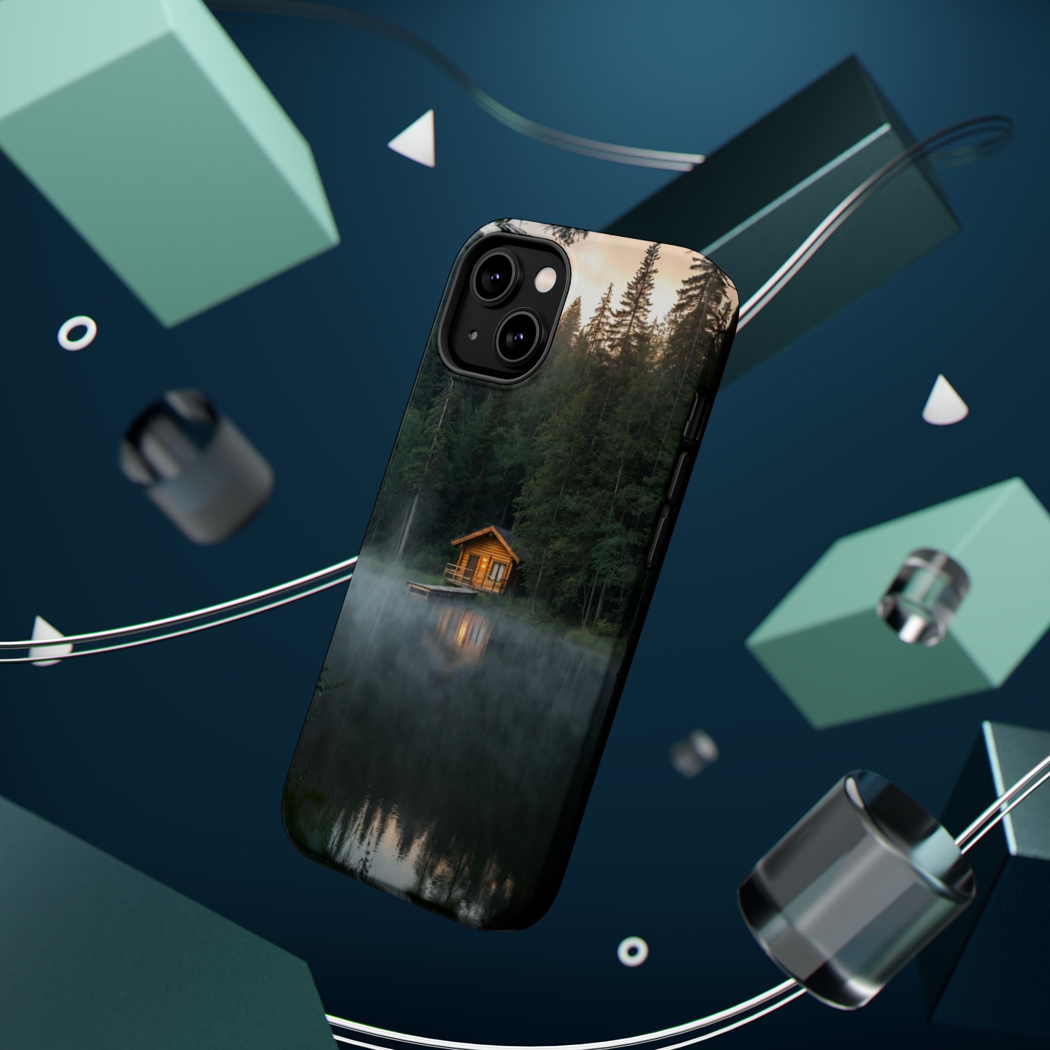 Cabin on Misty Lake Phone Case | Magnetic Impact-Resistant Case