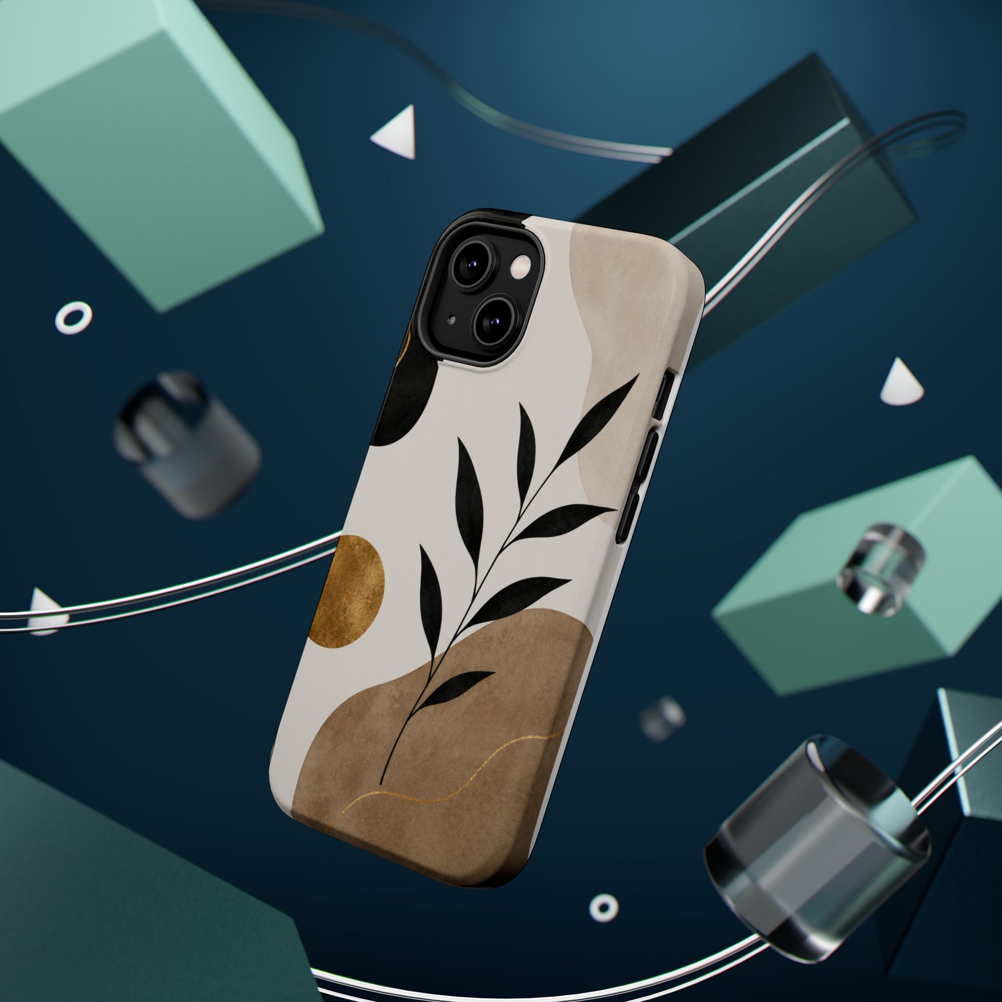Minimal Abstract Botanical Phone Case | Magnetic Impact-Resistant Case