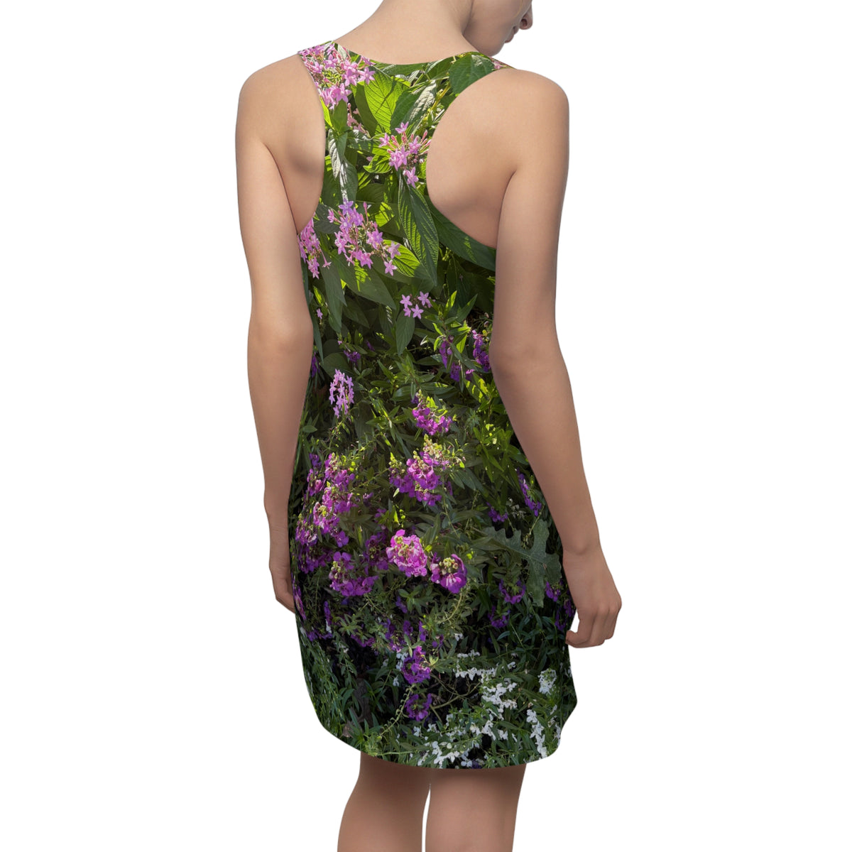 Purple Floral Botanical Racerback Dress | All Over Print