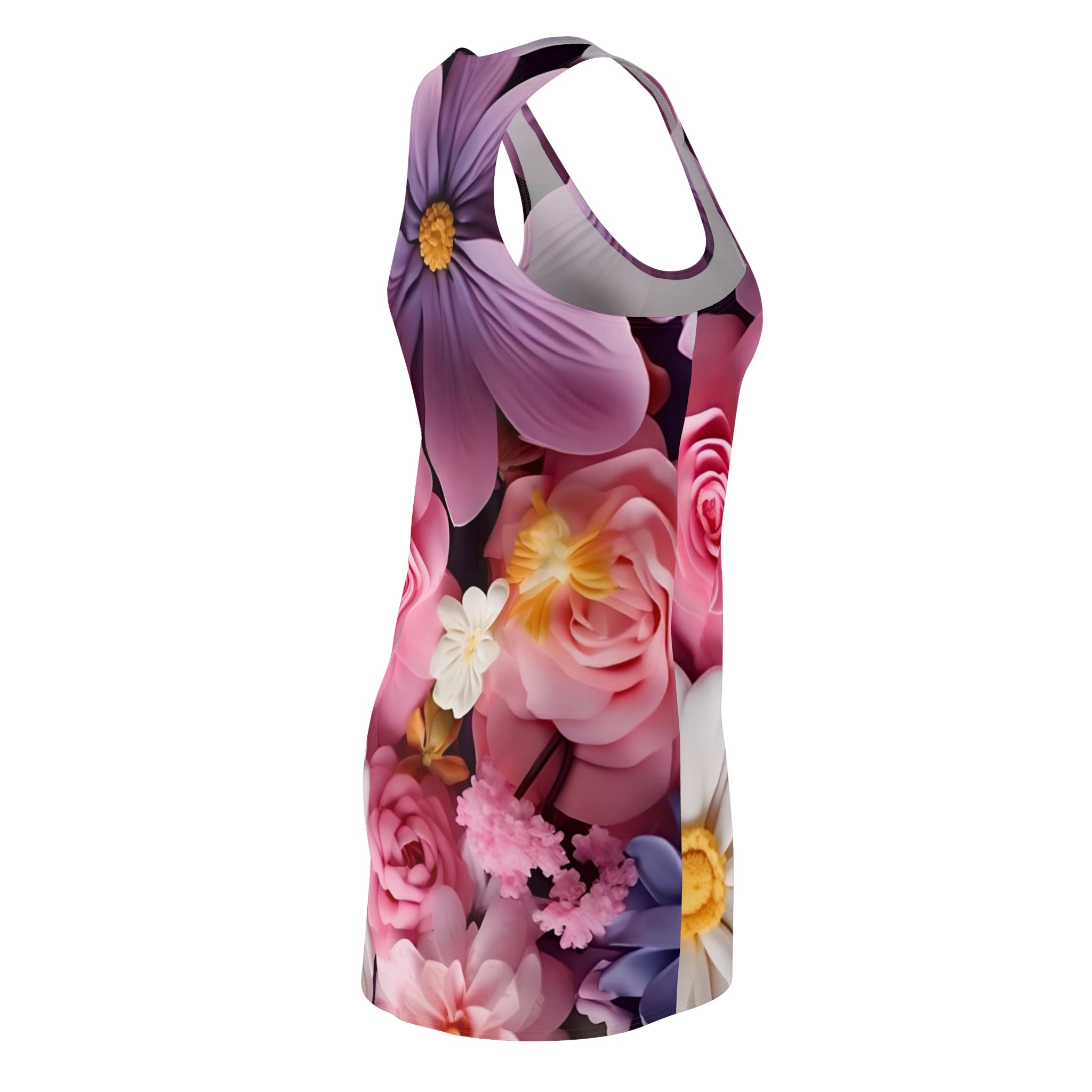 Pink Floral Bouquet Racerback Dress | All-Over Print