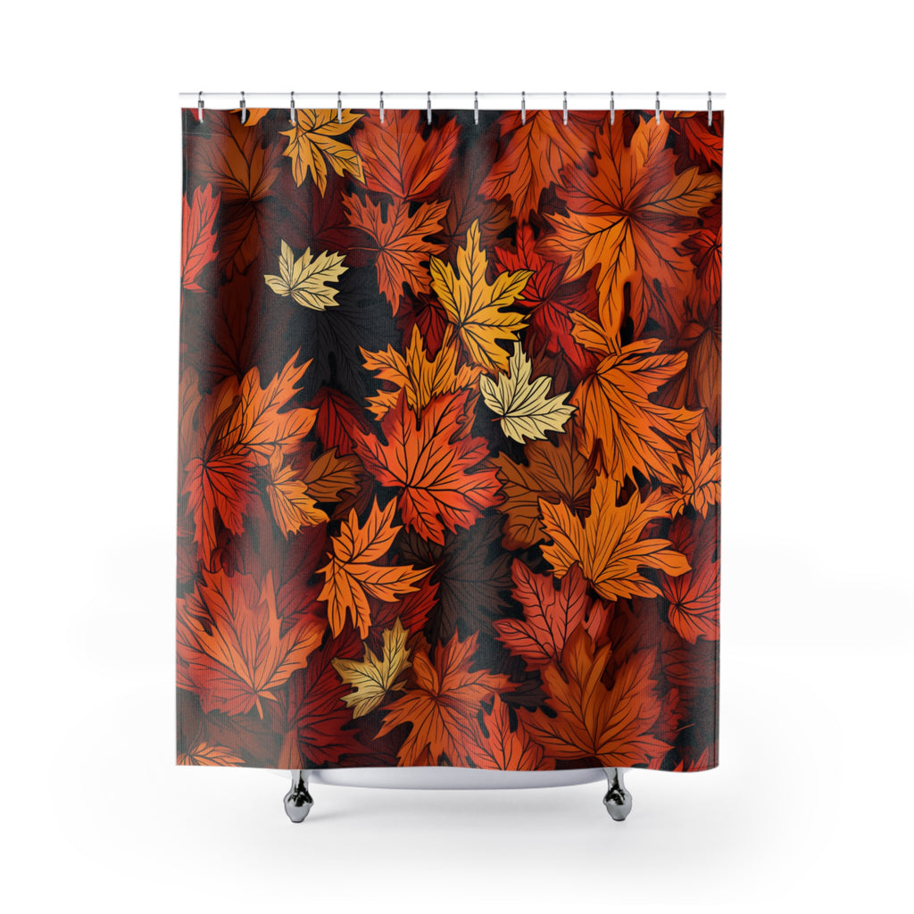 Autumn Maple Leaves Shower Curtain | Fall Leaf Bathroom Decor