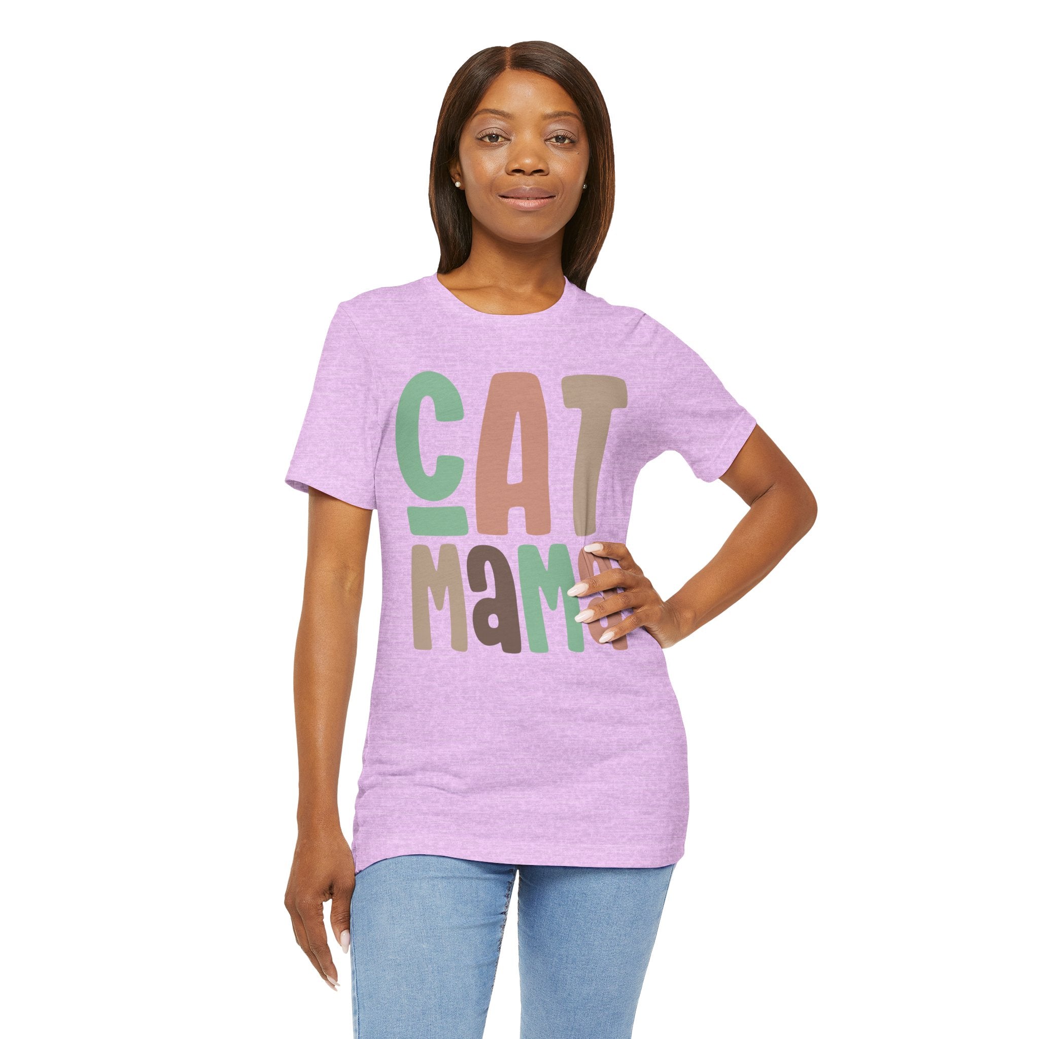 Cat Mama T-Shirt | Retro Block Letter Cat Mom Tee
