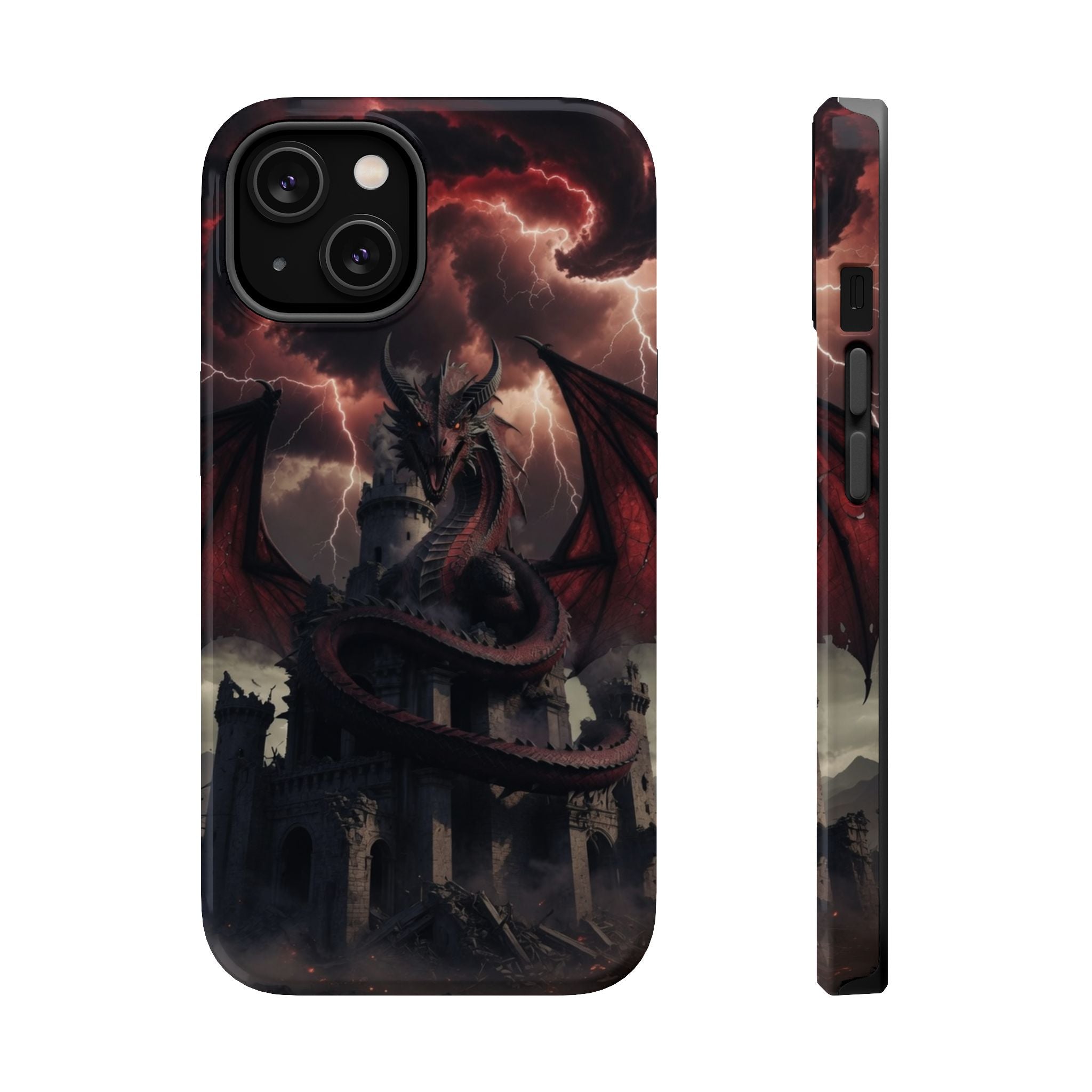 Dragon Castle Illustration phone case | Magnetic impact-resistant case