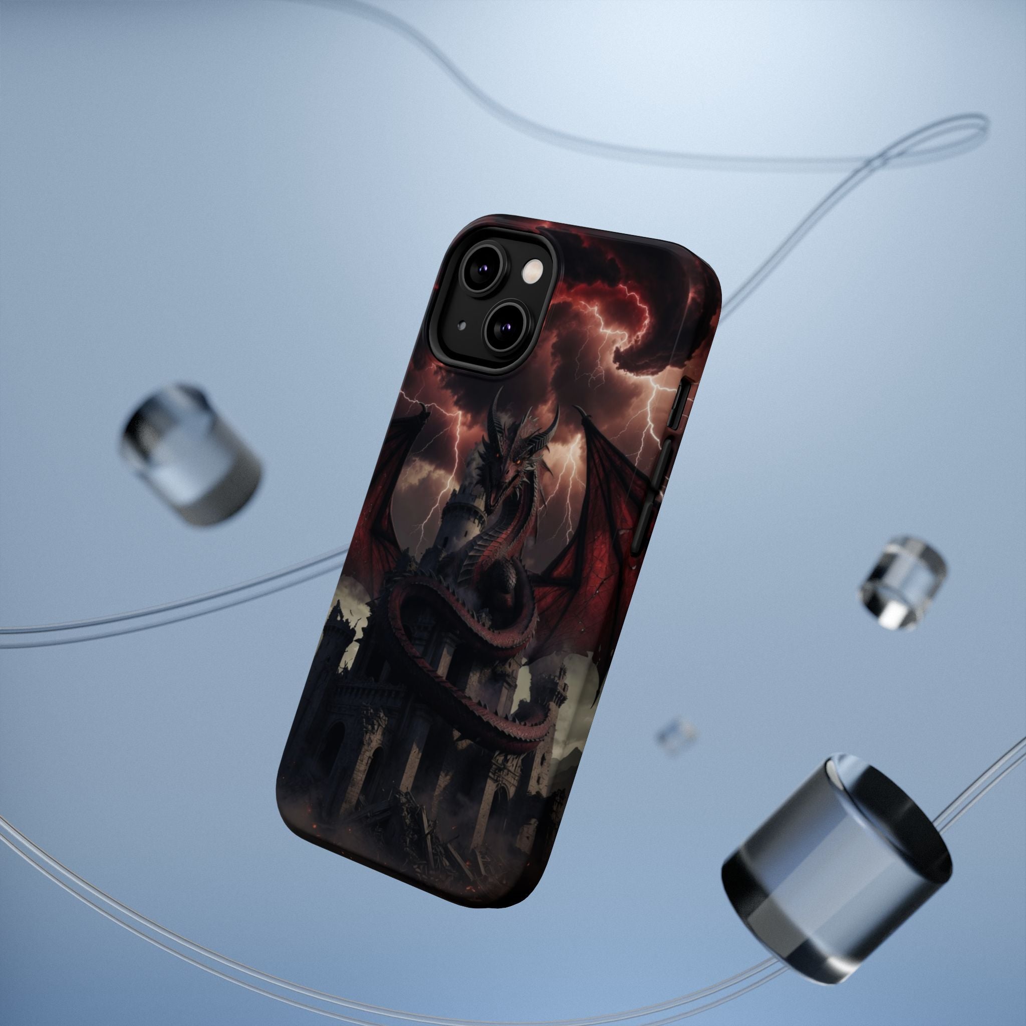Dragon Castle Illustration phone case | Magnetic impact-resistant case