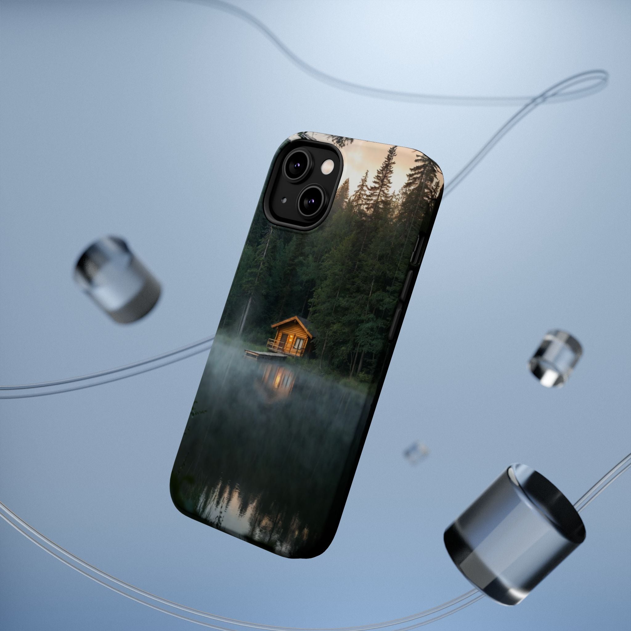 Cabin on Misty Lake Phone Case | Magnetic Impact-Resistant Case