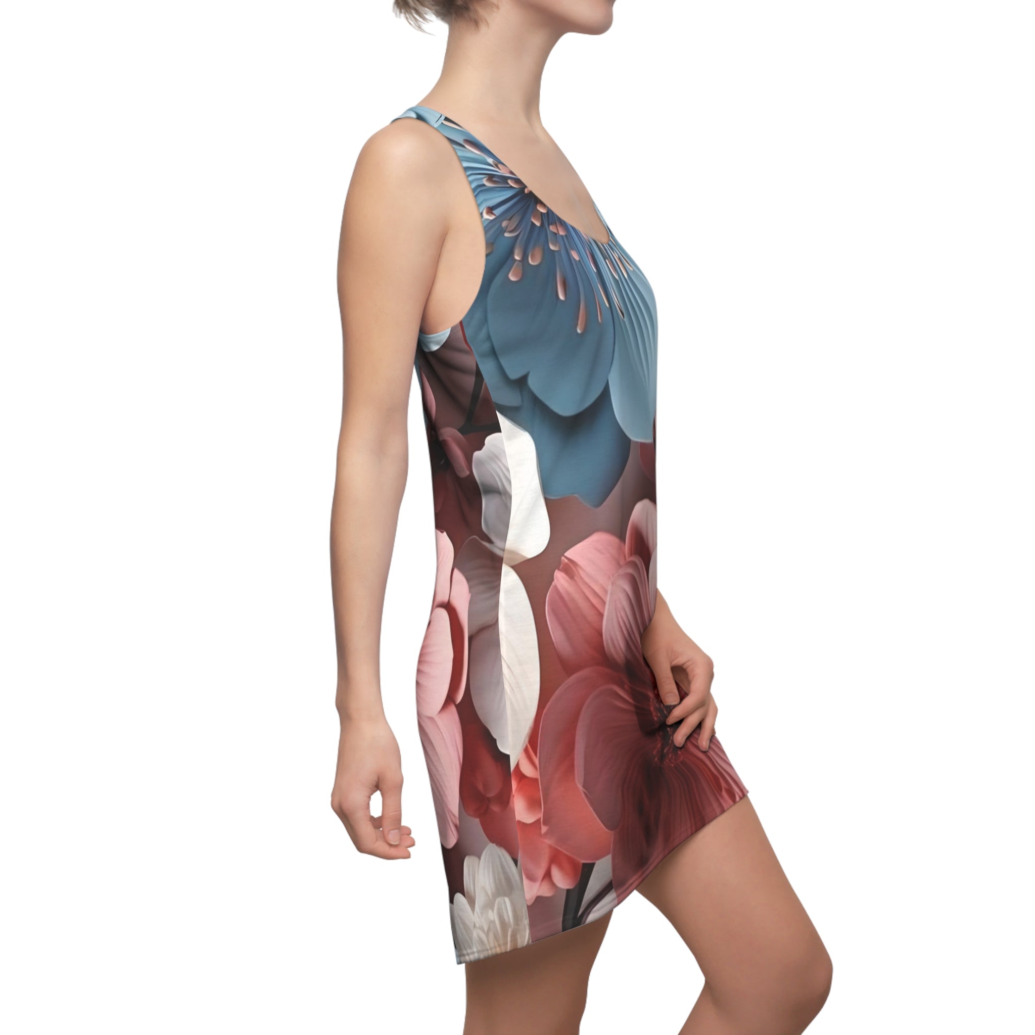Blush & Slate Floral Racerback Dress | All-Over Print