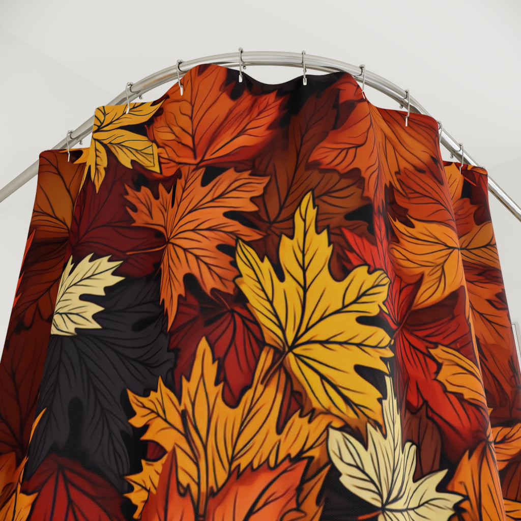 Autumn Maple Leaves Shower Curtain | Fall Leaf Bathroom Decor