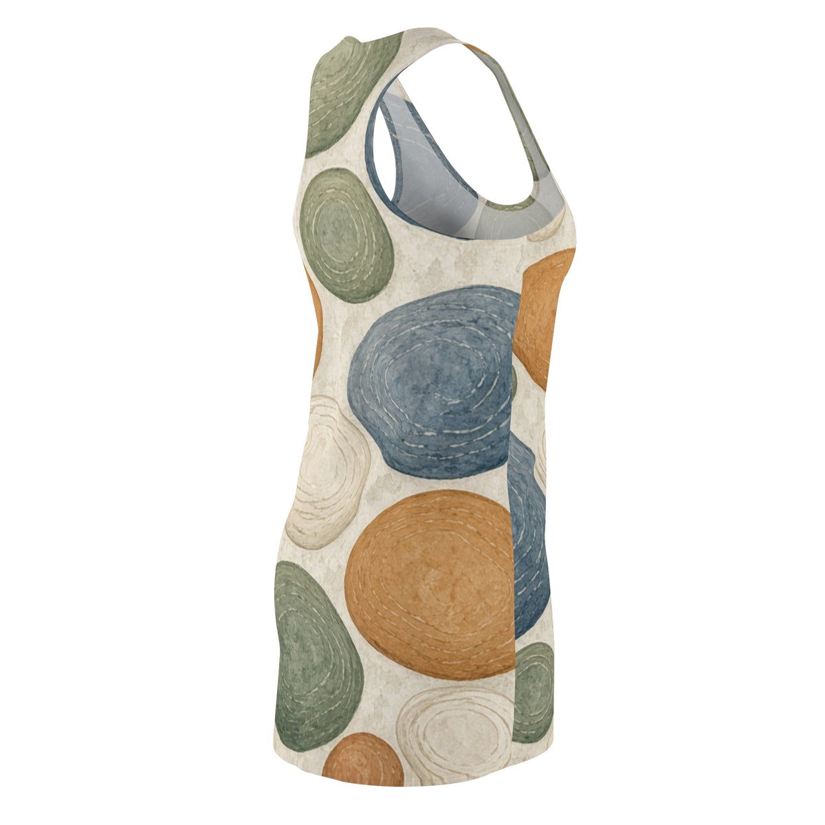 Abstract Swirl Polka Dot Racerback Dress | All-Over Print