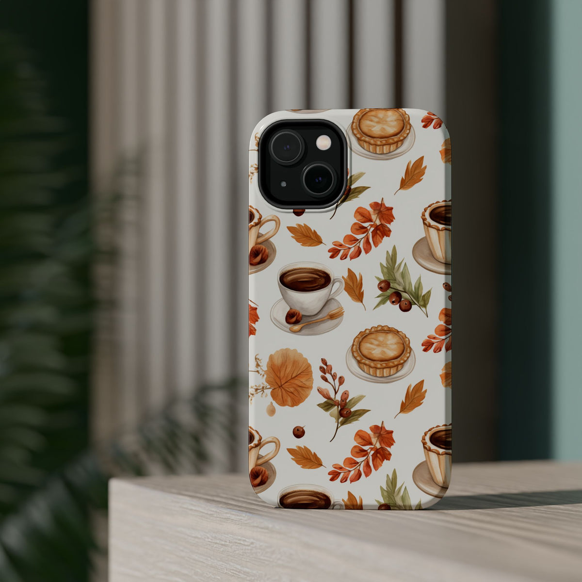 Autumn Coffee Pattern Phone Case | Magnetic Impact-Resistant Case