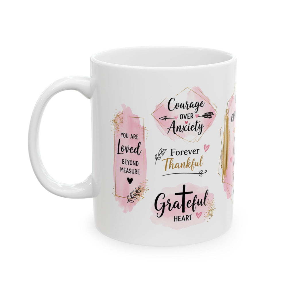 Philippians 4:13 Scripture Floral Coffee Mug | Christian Quote Mug