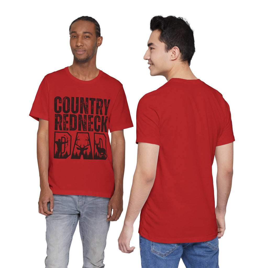 Country Redneck Dad Tee | Silhouette Trucker Boots Deer Hunting Design