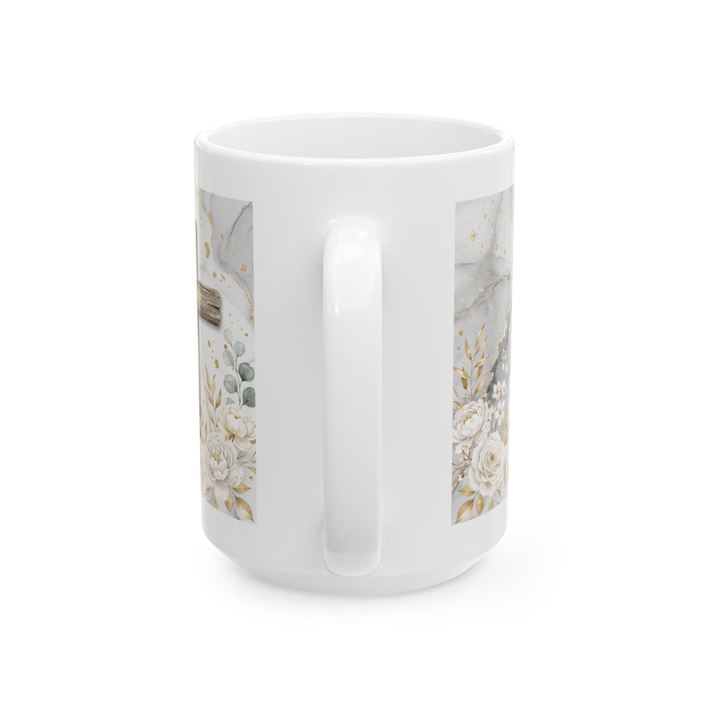 Faith Hebrews 11:1 Scripture Mug | Floral Marble Ceramic Mug