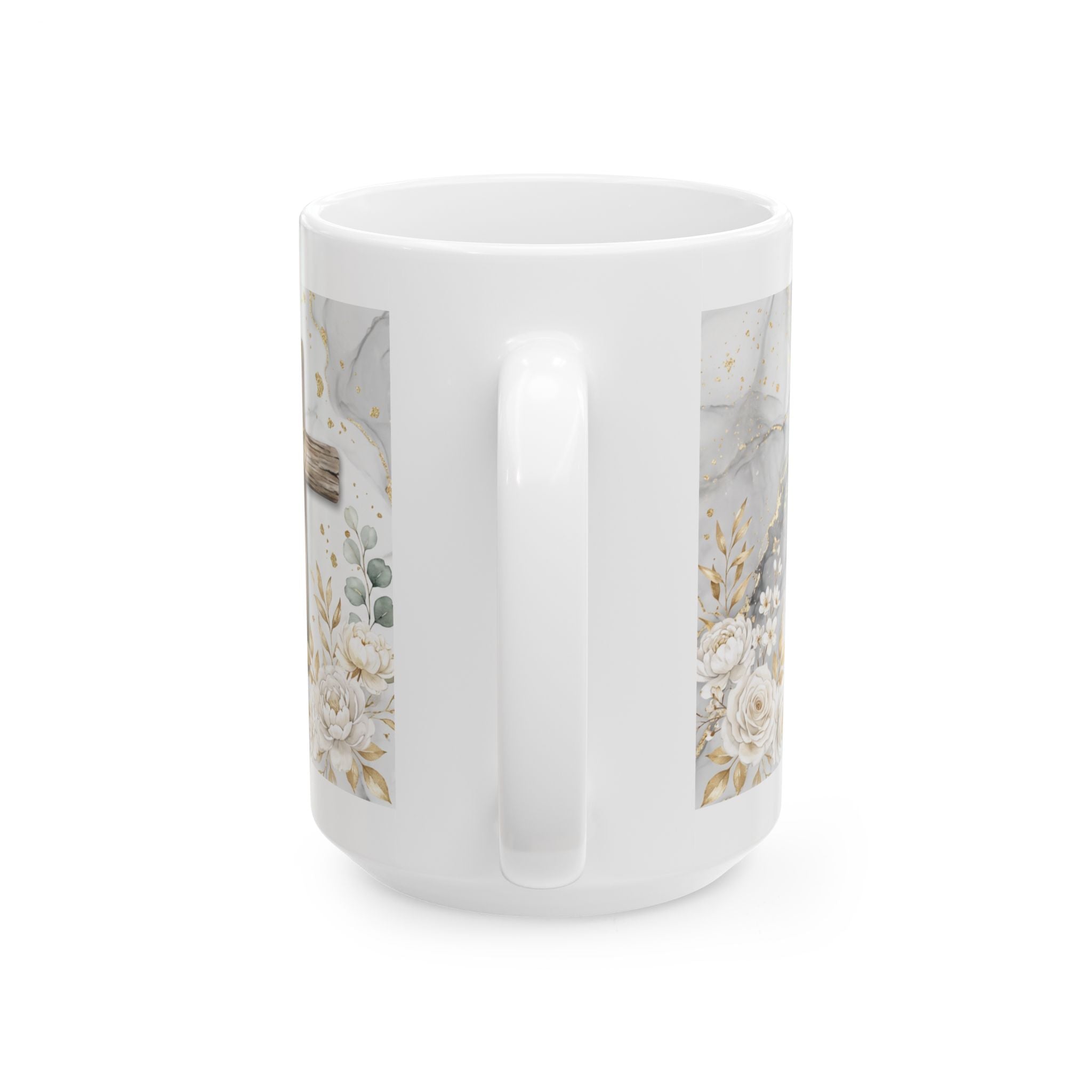 Faith Hebrews 11:1 Scripture Mug | Floral Marble Ceramic Mug