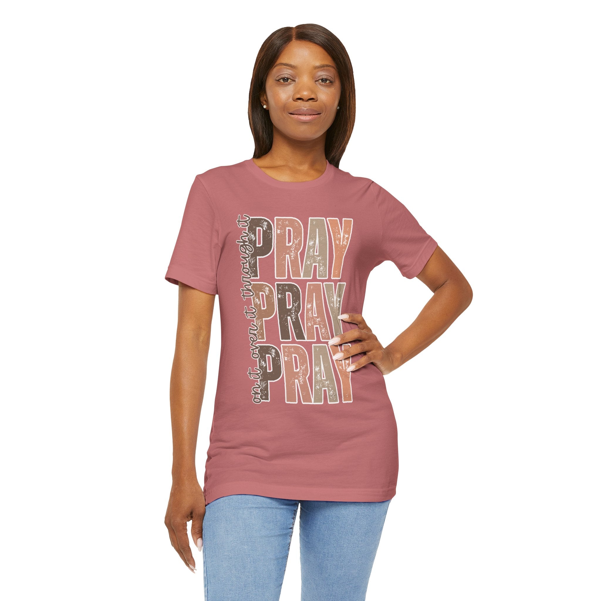 Pray Pray Pray T-Shirt | Faith Typography Christian Tee