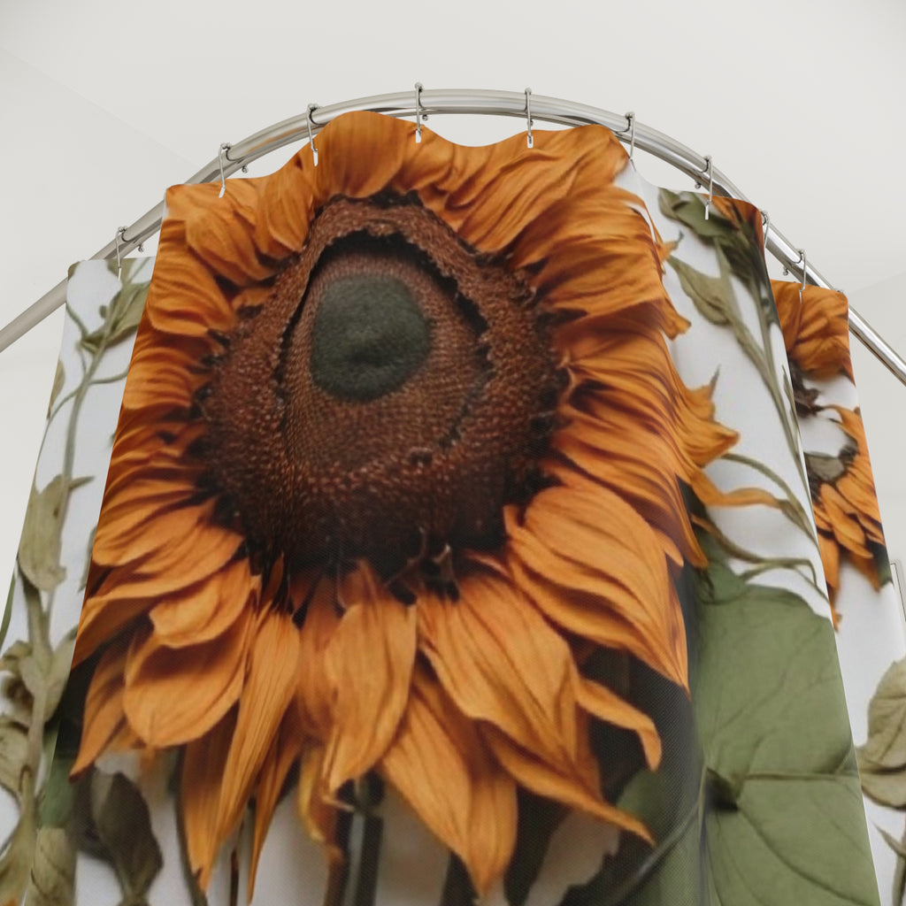 Sunflower Floral Pattern Shower Curtain