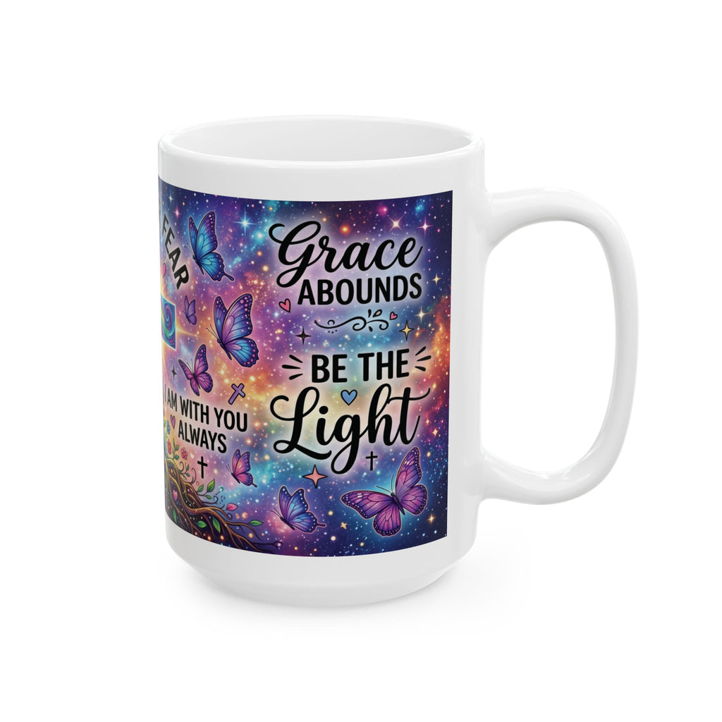 Faith Over Fear cross mug | Christian mug, colorful cross, inspirational faith design