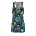 Seaweed and Shells Pattern Racerback Dress | Ocean Floral Nautical Print