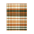 Autumn Plaid Velveteen Plush Blanket | Orange Green Buffalo Check