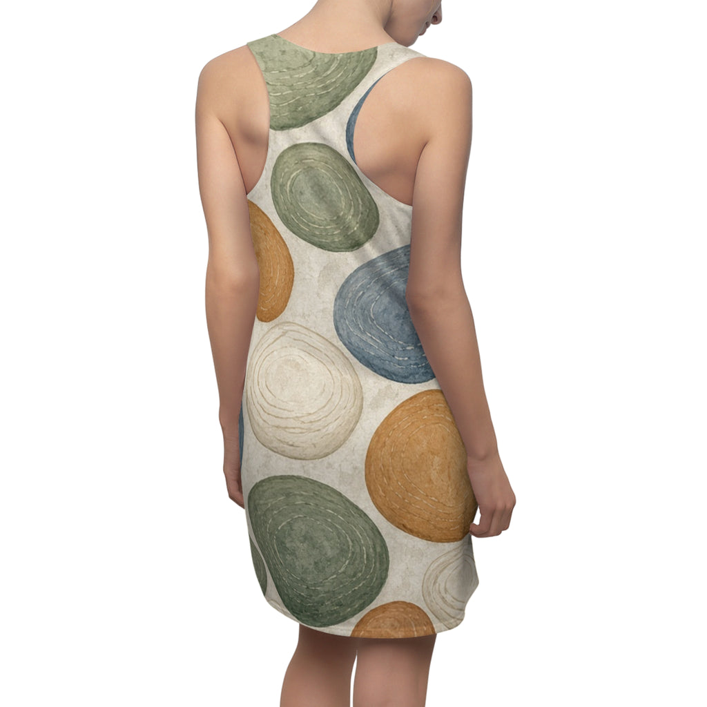 Abstract Swirl Polka Dot Racerback Dress | All-Over Print