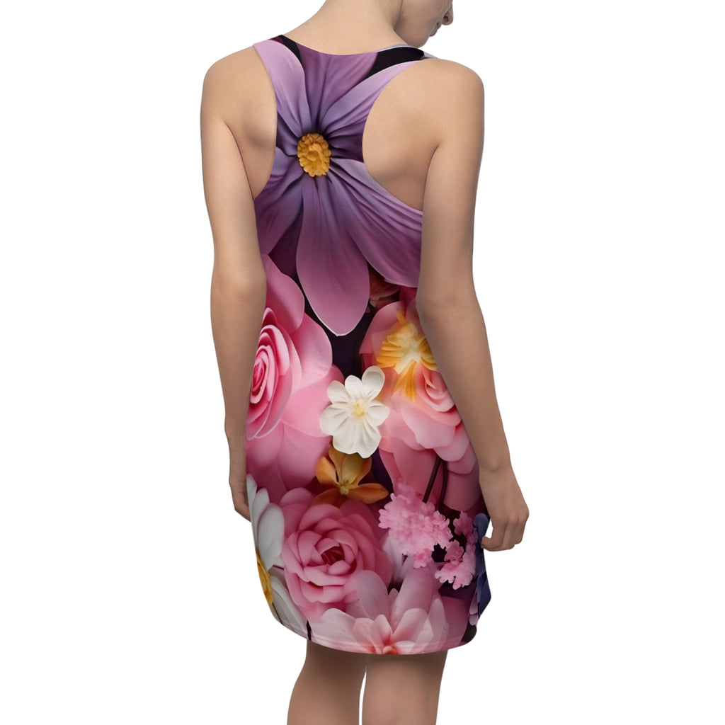 Pink Floral Bouquet Racerback Dress | All-Over Print