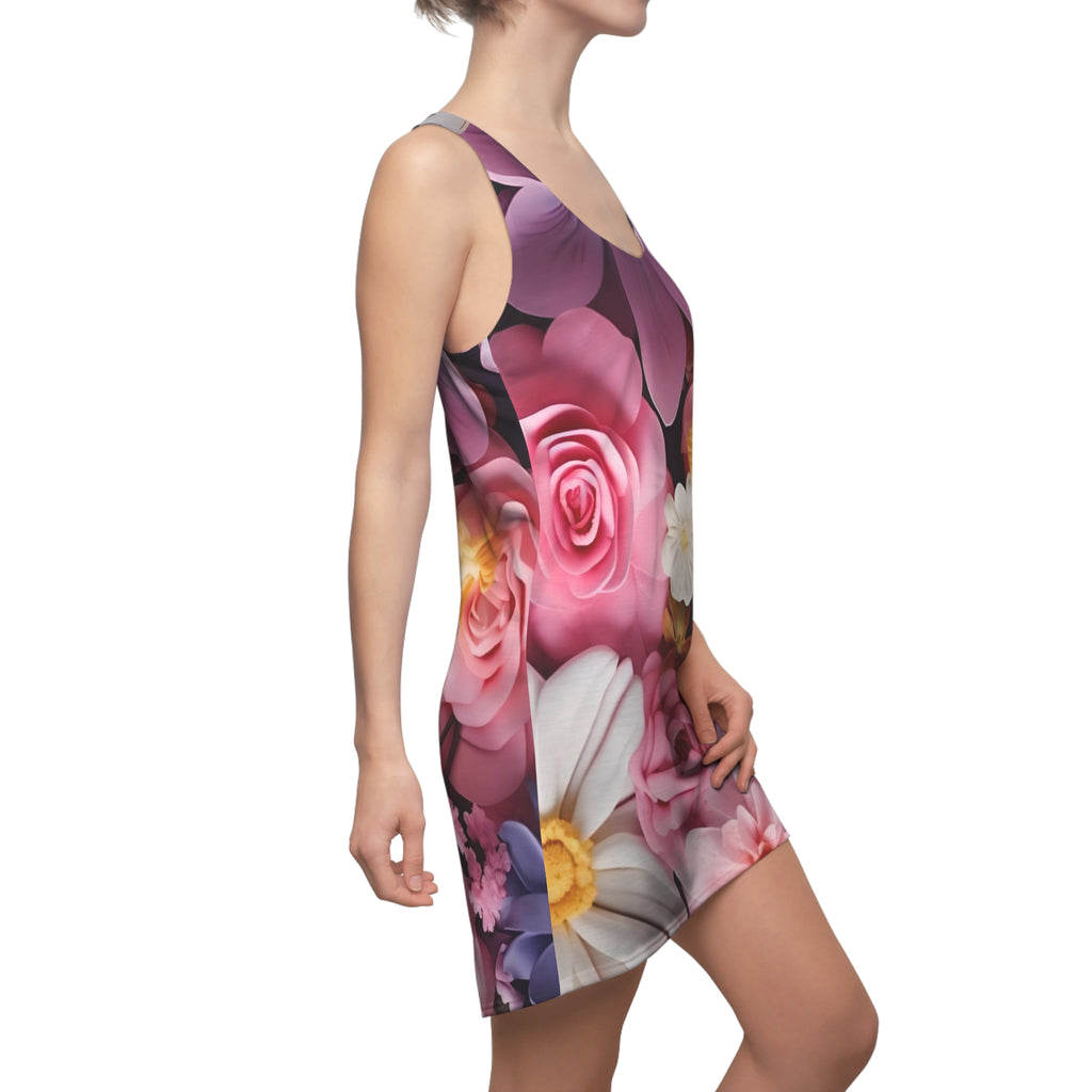 Pink Floral Bouquet Racerback Dress | All-Over Print