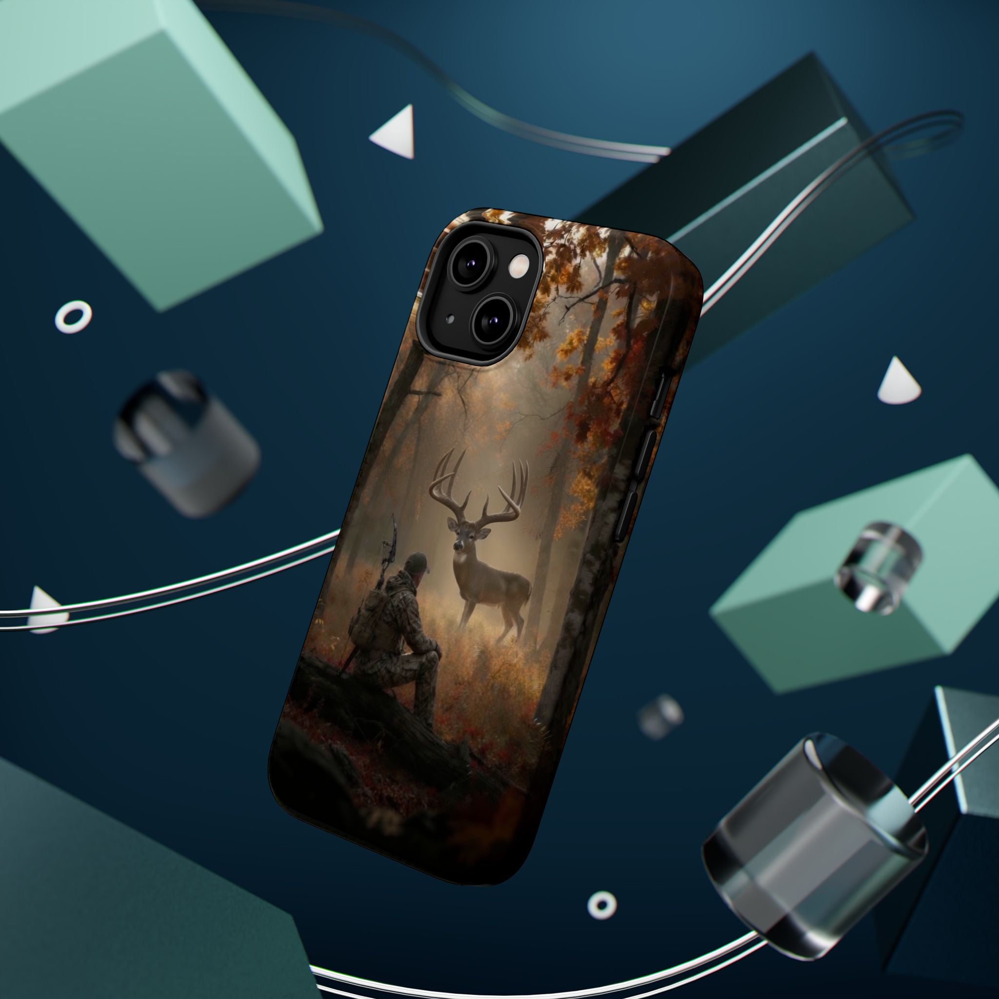 Hunter and Buck in Autumn Forest Phone Case | Magnetic Impact-Resistant Case