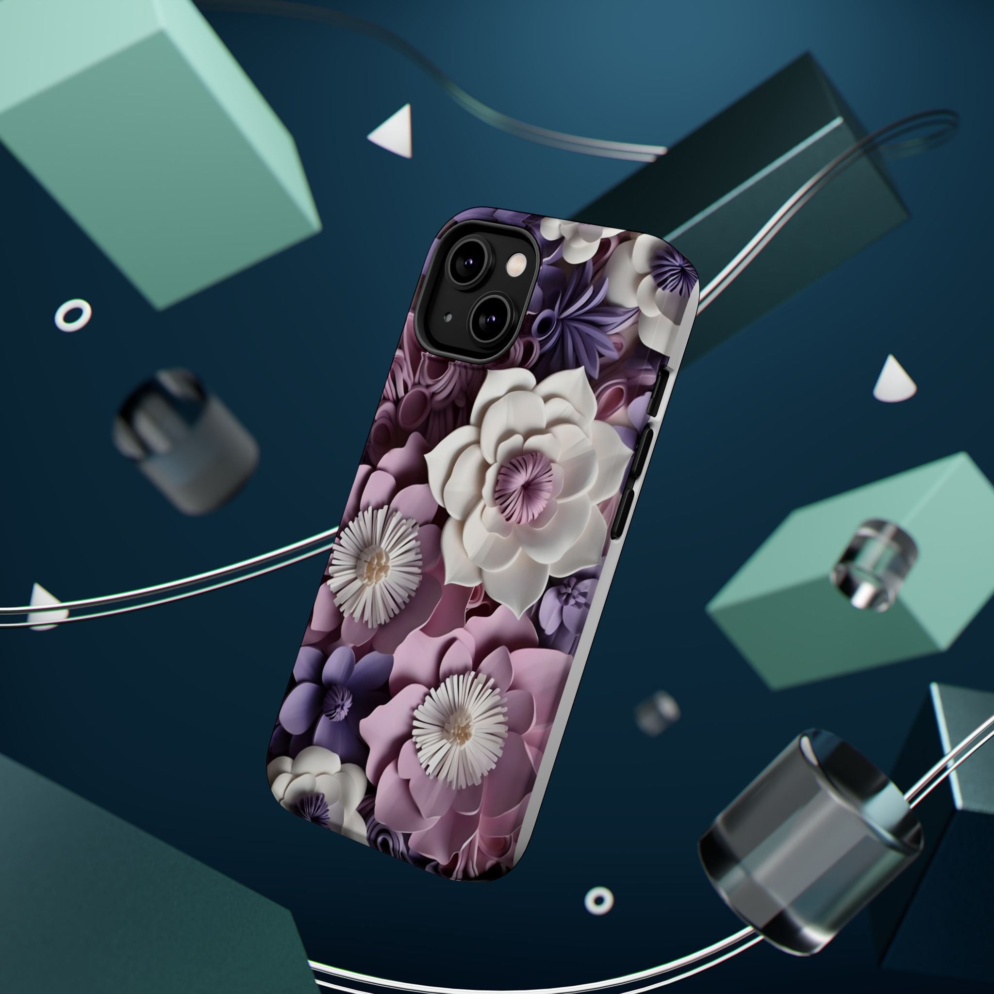 Purple Floral 3D Paper Flowers Phone Case