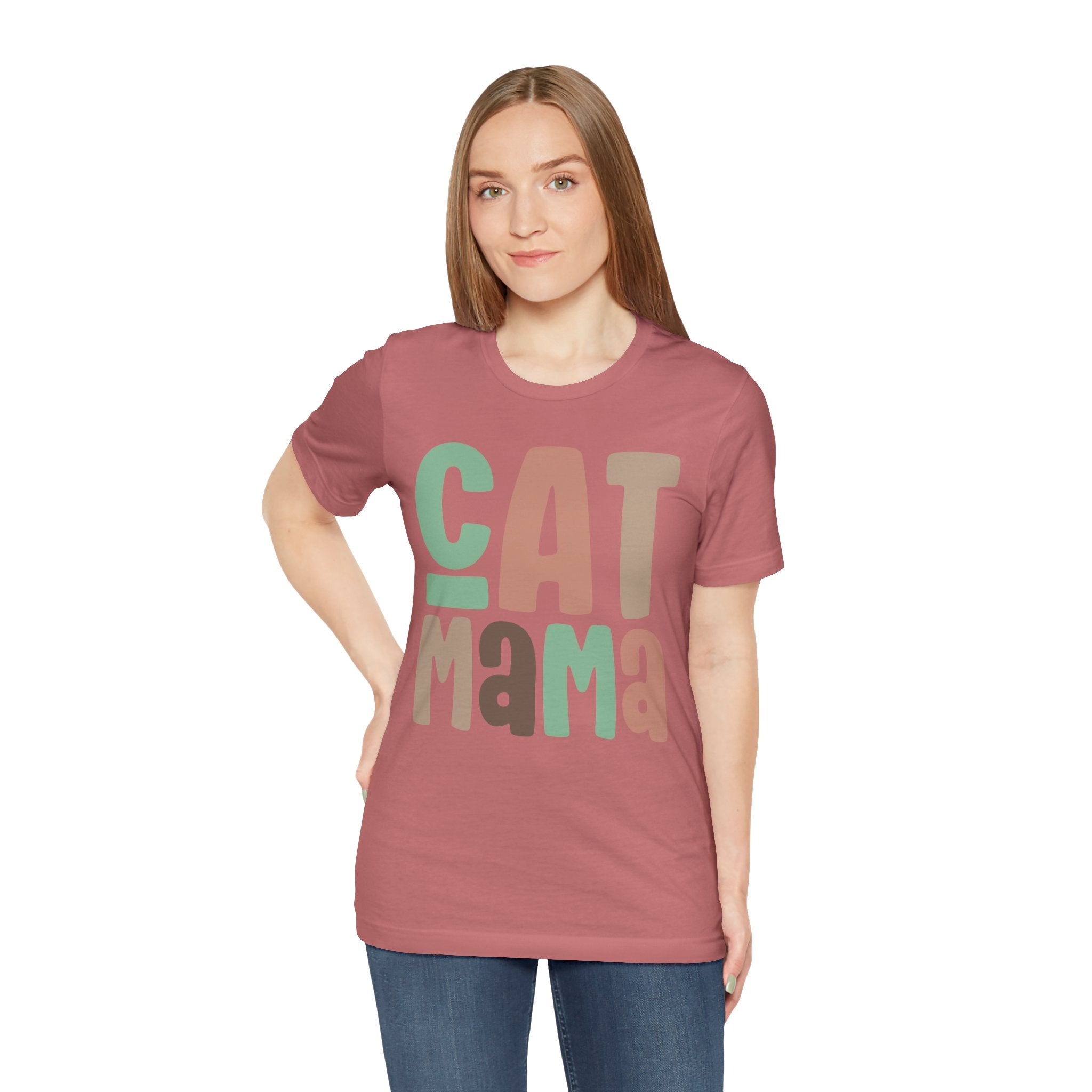 Cat Mama T-Shirt | Retro Block Letter Design