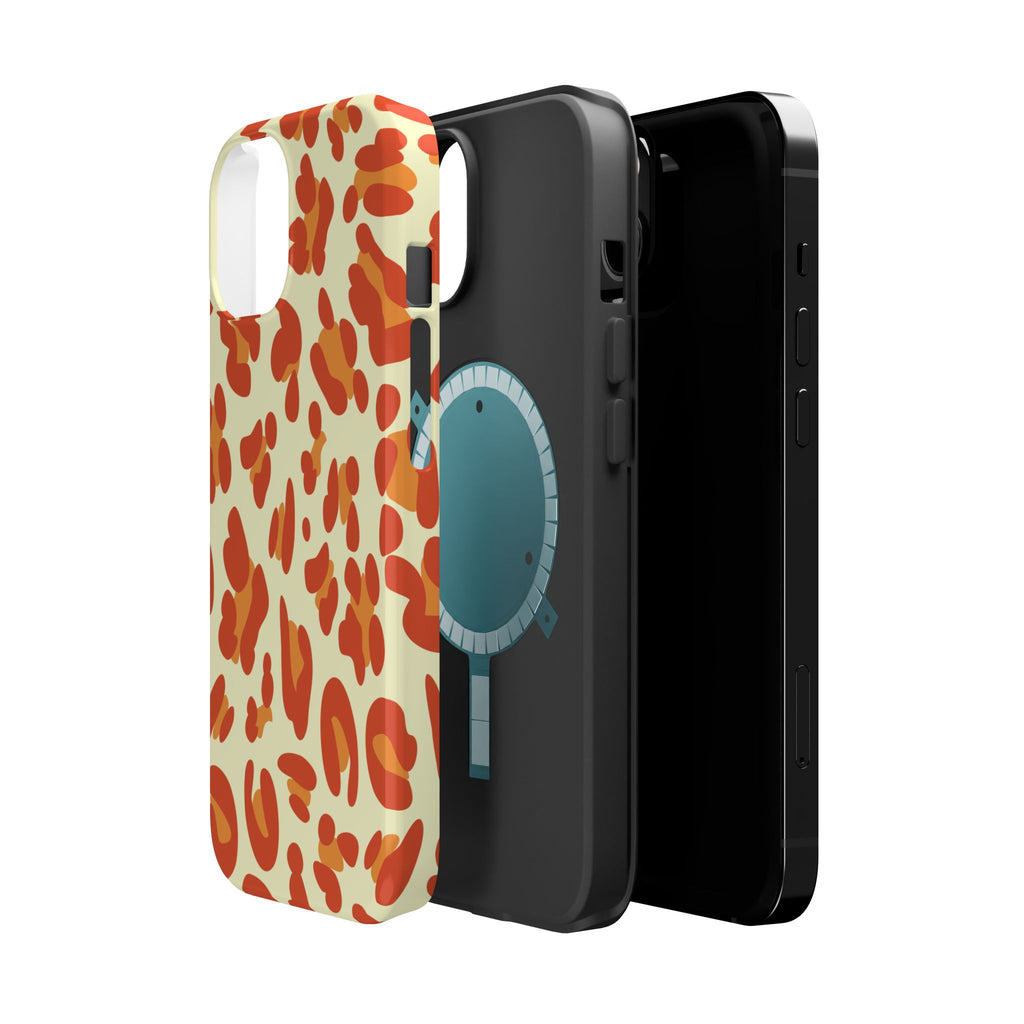 Orange Leopard Print Phone Case | Magnetic Impact-Resistant Case