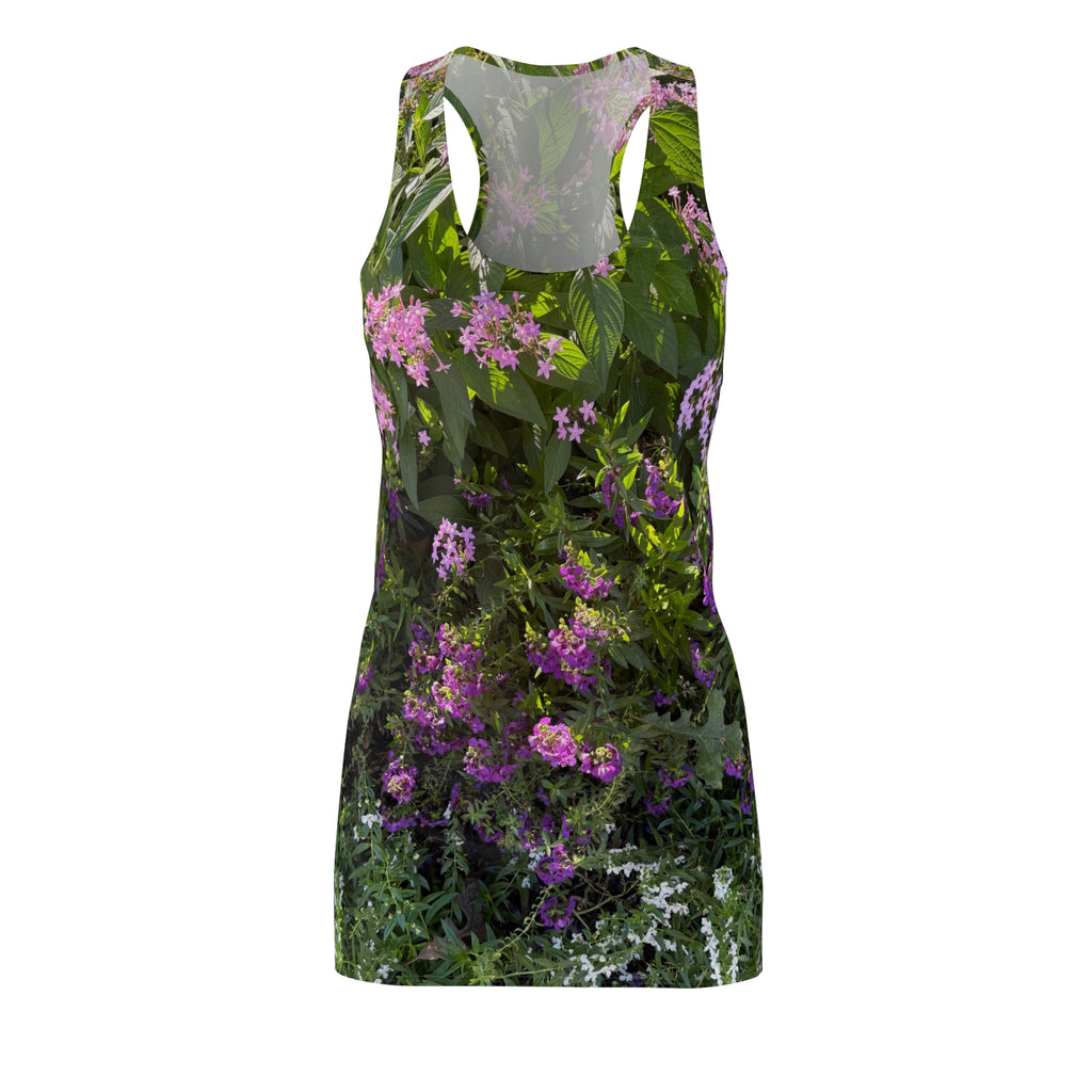 Purple Floral Botanical Racerback Dress | All Over Print