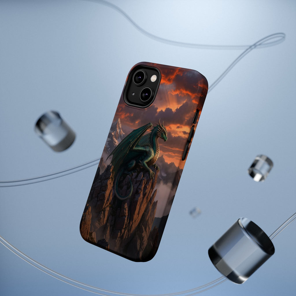 Green Dragon on Cliff phone case | Magnetic Impact-Resistant Case