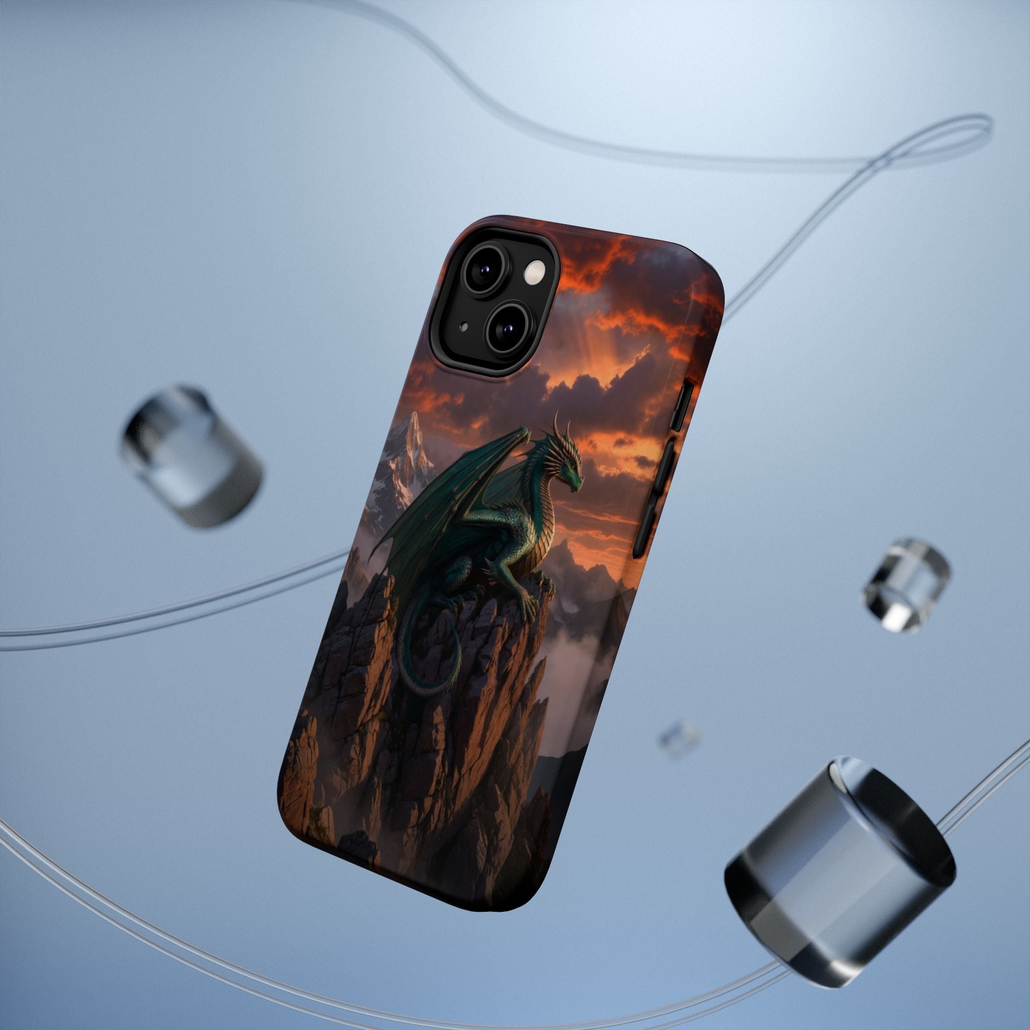 Green Dragon on Cliff phone case | Magnetic Impact-Resistant Case