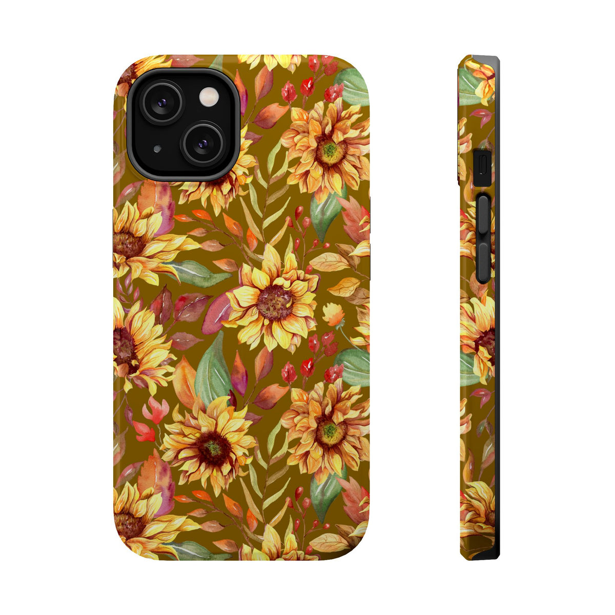 Vintage Sunflower Pattern Phone Case | Magnetic Impact-Resistant Case
