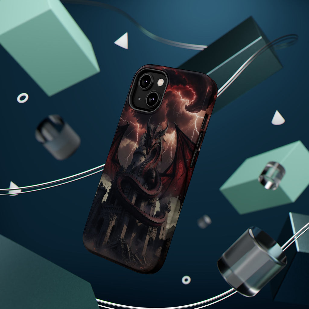 Dragon Castle Illustration phone case | Magnetic impact-resistant case