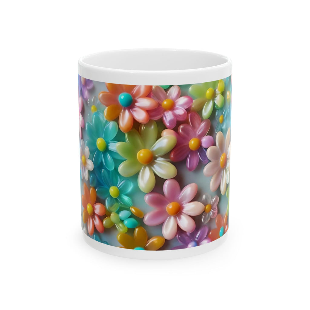 Colorful Daisy Ceramic Mug — Bright Floral Coffee Cup (11oz & 15oz)