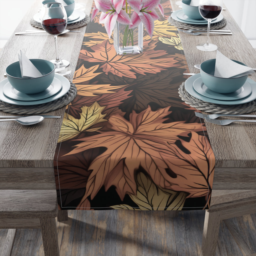 Autumn Maple Leaves Table Runner | Fall Leaves Table Runner