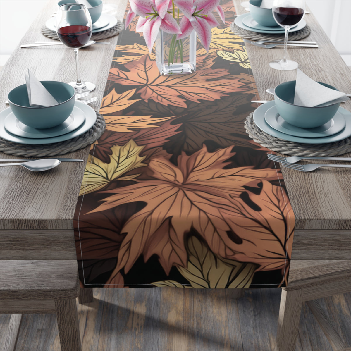 Autumn Maple Leaves Table Runner | Fall Leaves Table Runner