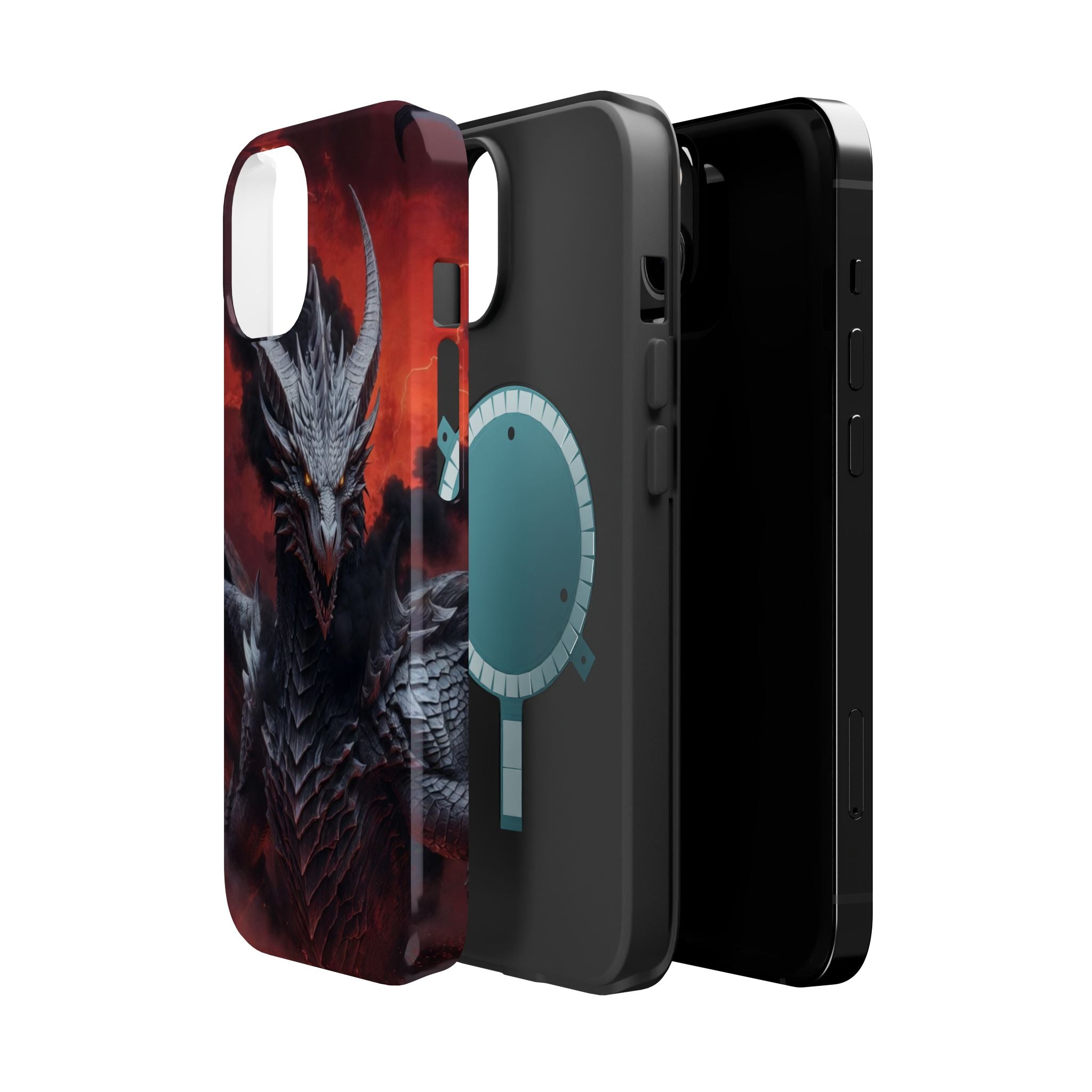 Dark Red Dragon Illustration Phone Case | Magnetic Impact-Resistant Case