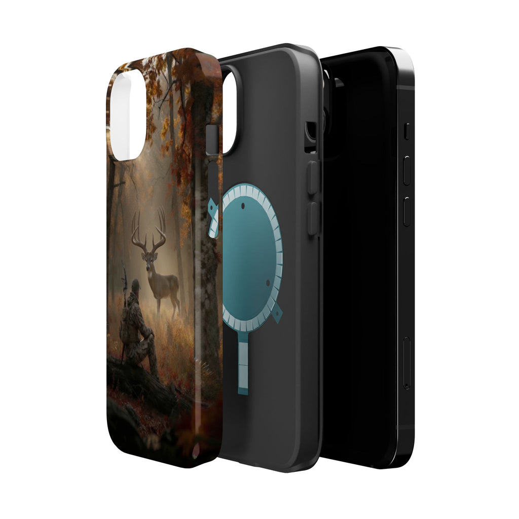 Hunter and Buck in Autumn Forest Phone Case | Magnetic Impact-Resistant Case