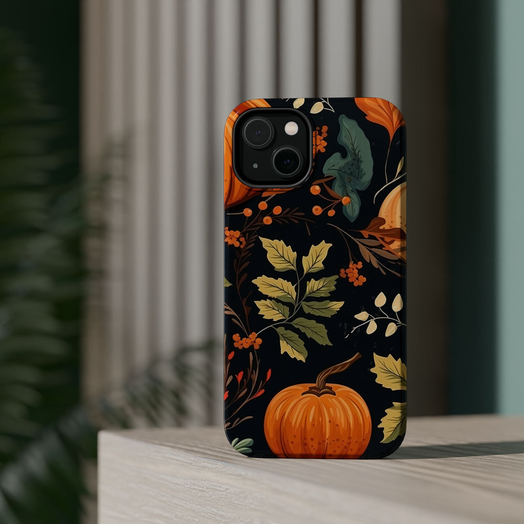 Autumn Pumpkin Leaves Phone Case | Magnetic Impact-Resistant Case