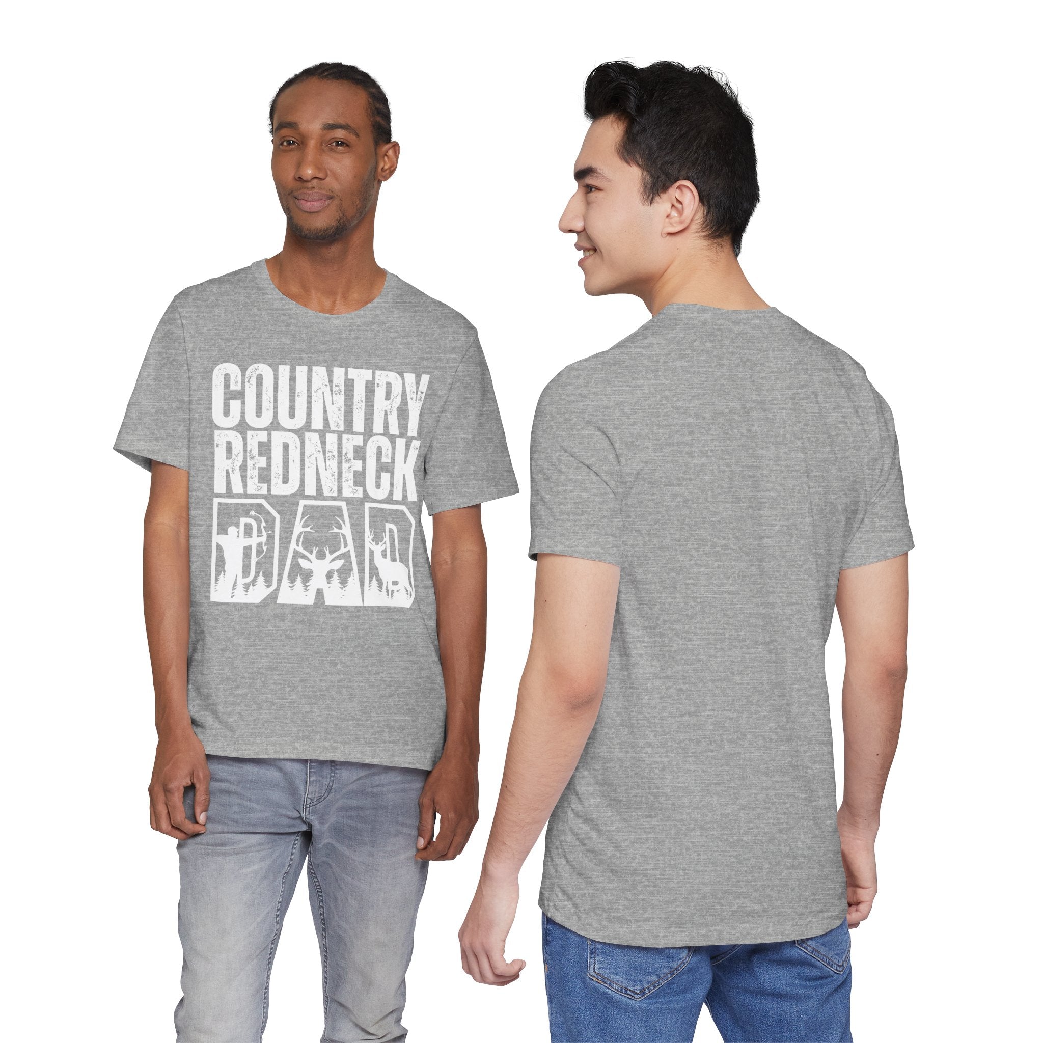 Country Redneck Dad T-Shirt | Hunting Deer Antler Silhouette Tee