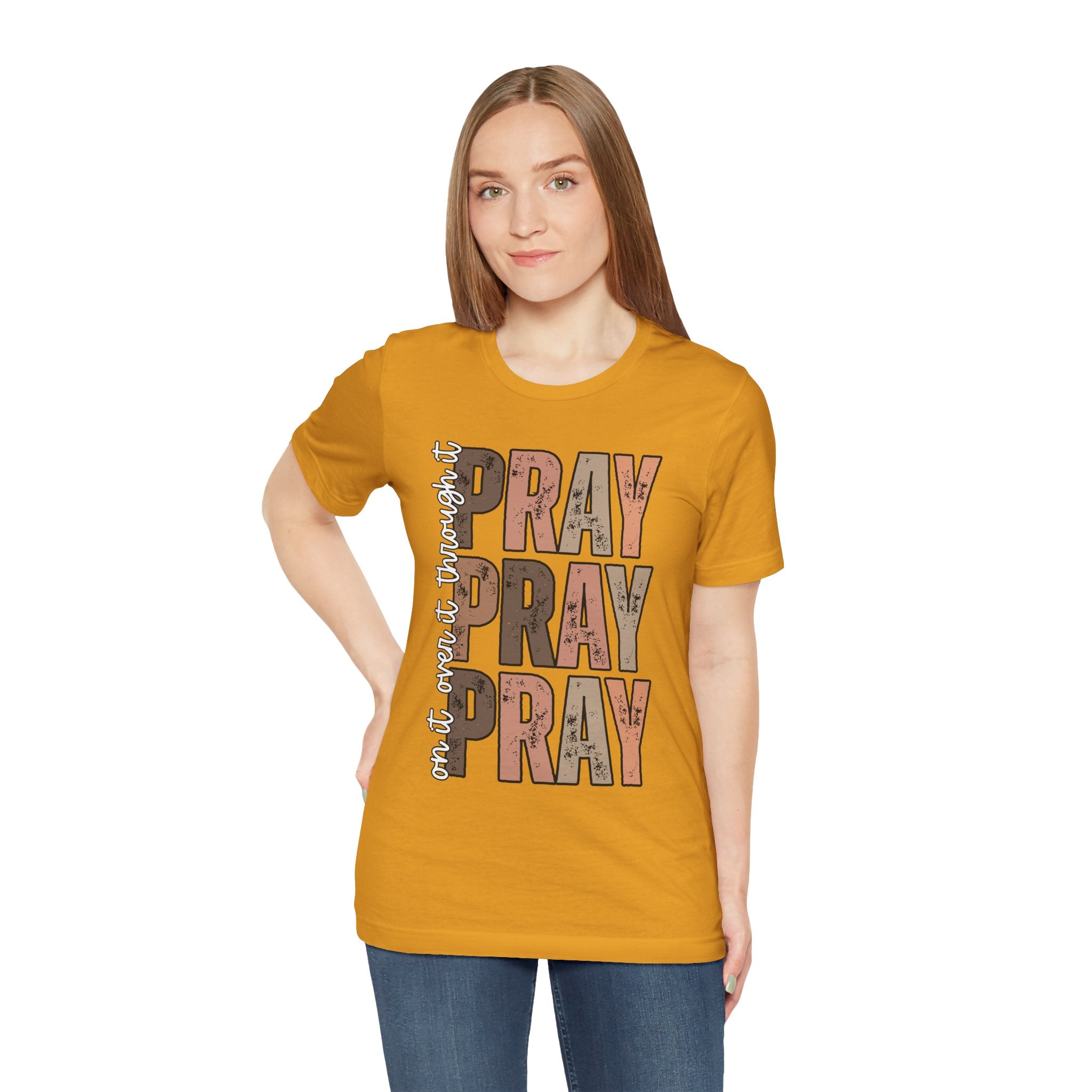Pray Pray Pray T-Shirt | Faith Christian Typography Tee