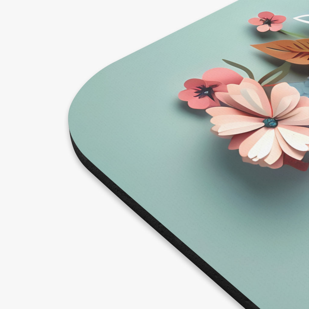Paper Floral Bouquet Butterfly mouse pad | Floral Desk Accessory