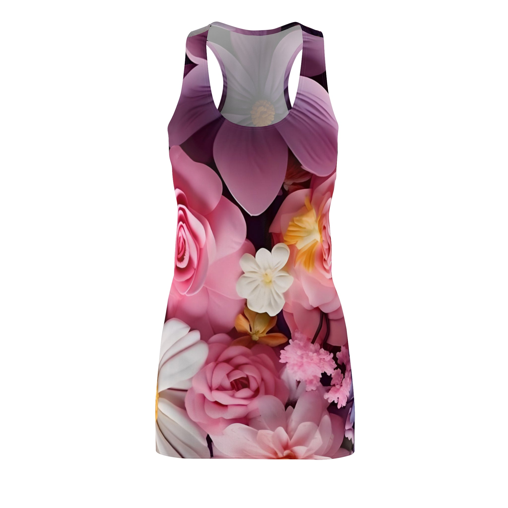 Pink Floral Bouquet Racerback Dress | All-Over Print