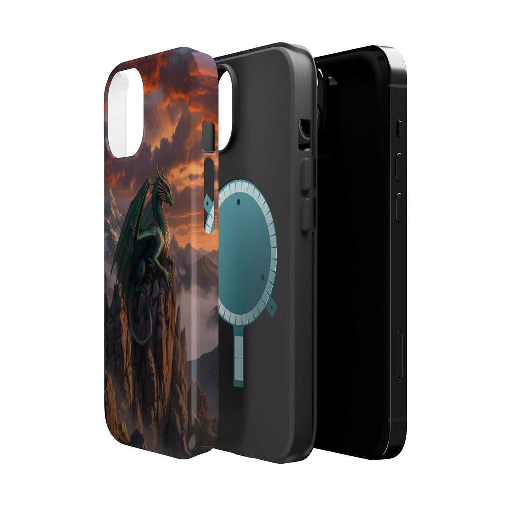 Green Dragon on Cliff phone case | Magnetic Impact-Resistant Case